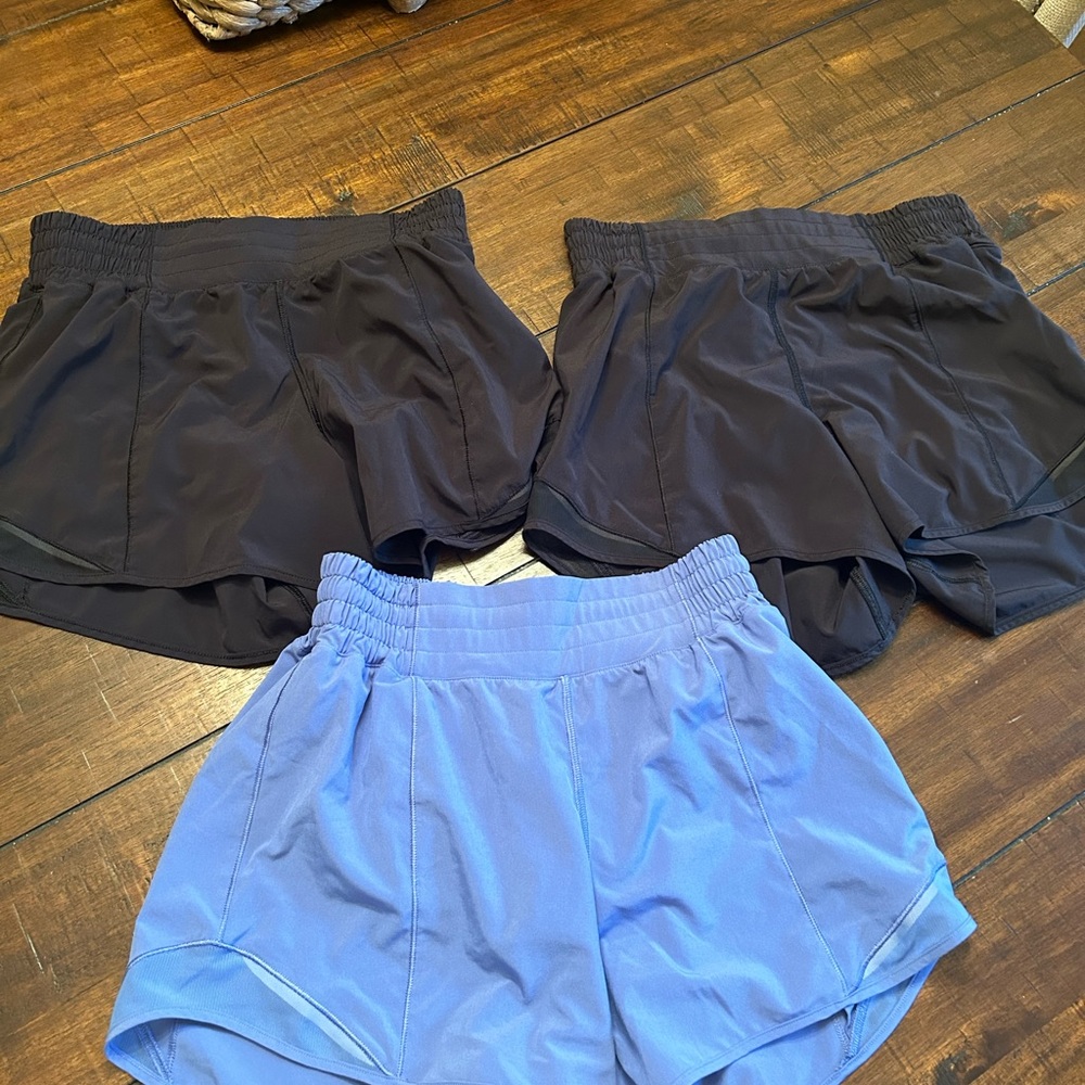 3 Lululemon size 4 shorts hotty hot mid ride 4 inch